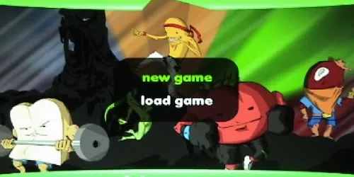 Pantalla de inicio del videojuego con New game y Load game